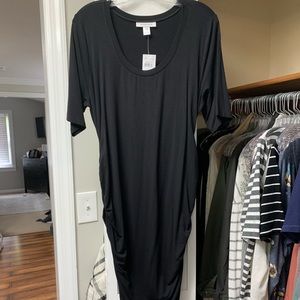 Black Midi Maternity Dress